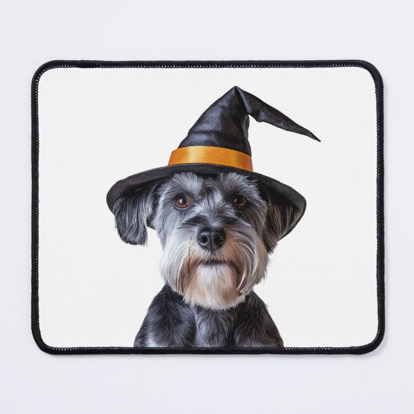 Item preview, Schnauzer dog Wearing Halloween Witch Hat designed and sold by LazyOwlStore.