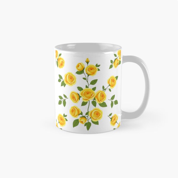 Item preview, Yellow Rose and Leaves Pattern A-Line Dress designed and sold by FestivityFinds.