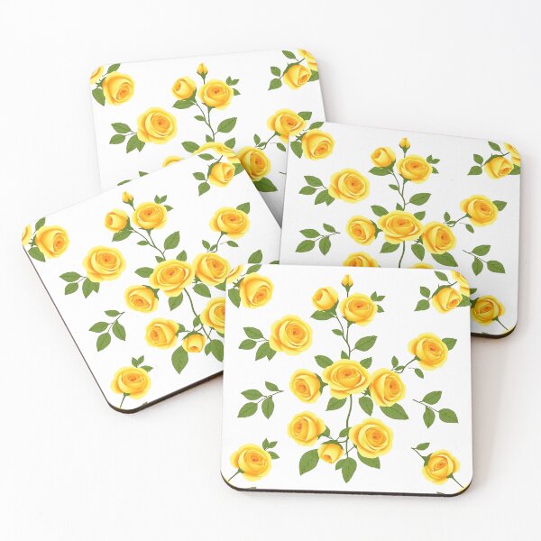 Item preview, Yellow Rose and Leaves Pattern A-Line Dress designed and sold by FestivityFinds.