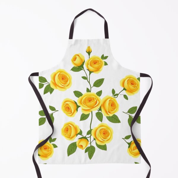 Item preview, Yellow Rose and Leaves Pattern A-Line Dress designed and sold by FestivityFinds.