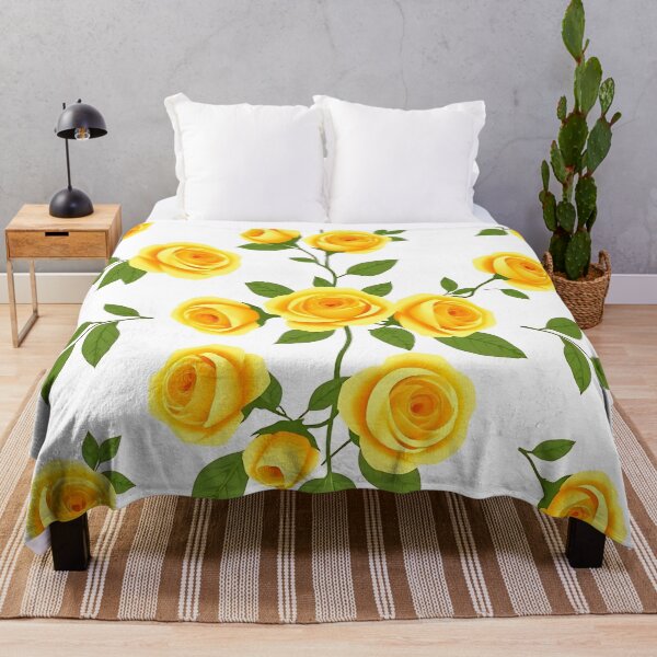 Item preview, Yellow Rose and Leaves Pattern A-Line Dress designed and sold by FestivityFinds.
