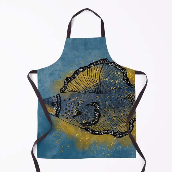 Item preview, Golden Betta Fish – Elegant Underwater Art | Flowing Fin Watercolor Style Illustration designed and sold by graceirisart.