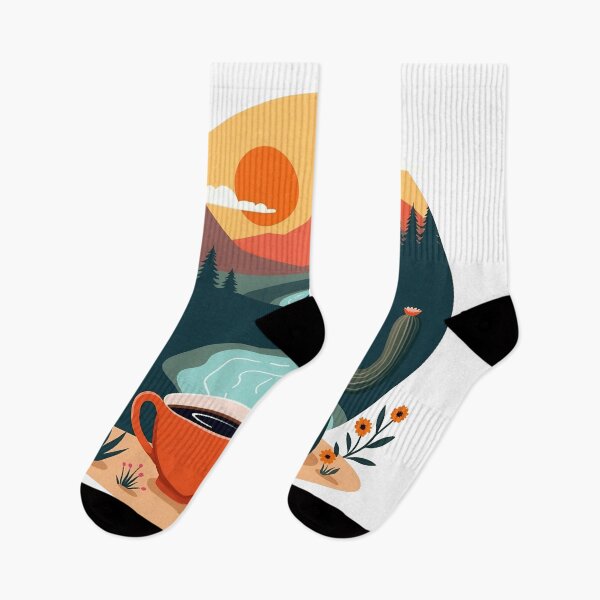 Item preview, Morning Coffee in Desert Landscape - Retro Nature Art designed and sold by gtrock.