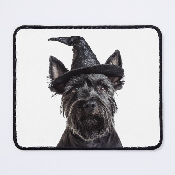Item preview, Scottish Terrier dog Wearing Halloween Witch Hat designed and sold by LazyOwlStore.
