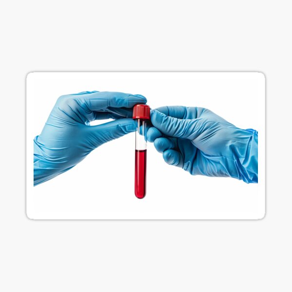 Item preview, Hands Holding Blood Test Tubes designed and sold by urzga.