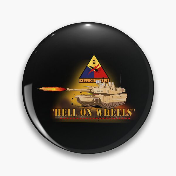 Item preview, Army - 2nd Armored Division  - M1A1 Tank  - Hell on Wheels w Fire X 300 designed and sold by Military Insignia Products.