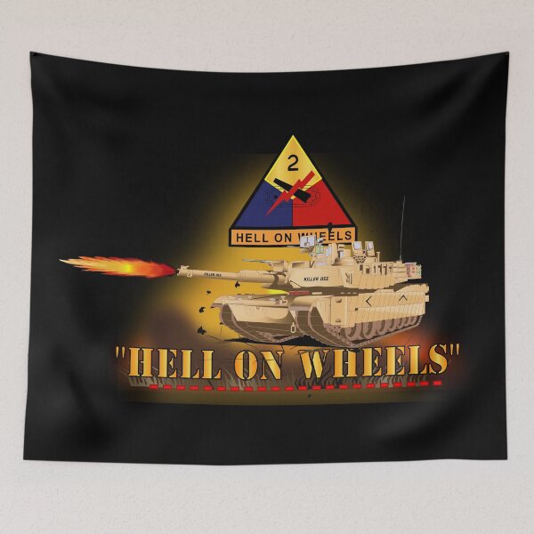 Item preview, Army - 2nd Armored Division  - M1A1 Tank  - Hell on Wheels w Fire X 300 designed and sold by Military Insignia Products.