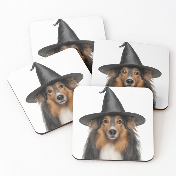 Item preview, Shetland Sheepdog Wearing Halloween Witch Hat designed and sold by LazyOwlStore.