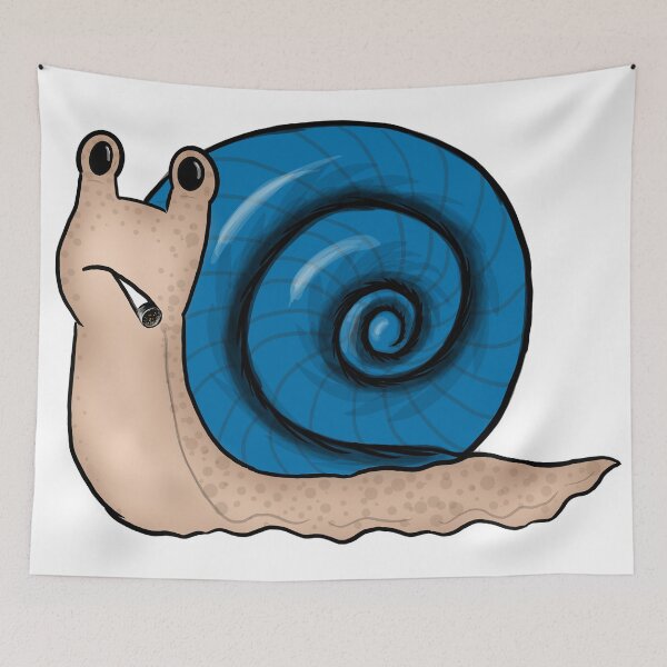 Item preview, Smoking Snail – Grumpy Cartoon Snail with a Cigarette | Dark Humor designed and sold by graceirisart.