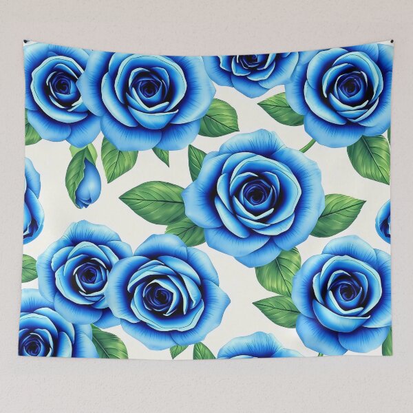 Item preview, Blue Rose Pattern A-Line Dress designed and sold by FestivityFinds.