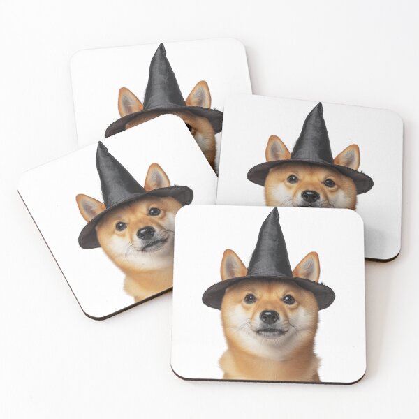 Item preview, Shiba Inu dog Wearing Halloween Witch Hat designed and sold by LazyOwlStore.