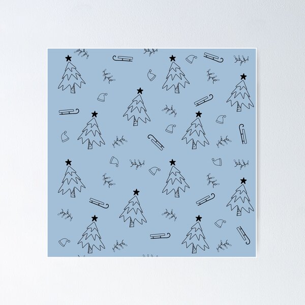Item preview, Seamless Christmas patterns - blue background  designed and sold by DrawOnIt.