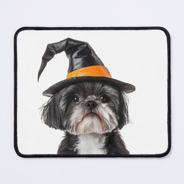 Item preview, Shih Tzu dog Wearing Halloween Witch Hat designed and sold by LazyOwlStore.