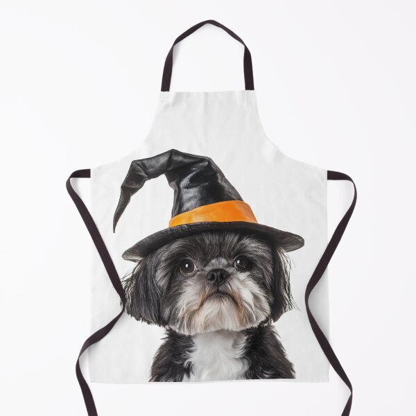 Item preview, Shih Tzu dog Wearing Halloween Witch Hat designed and sold by LazyOwlStore.