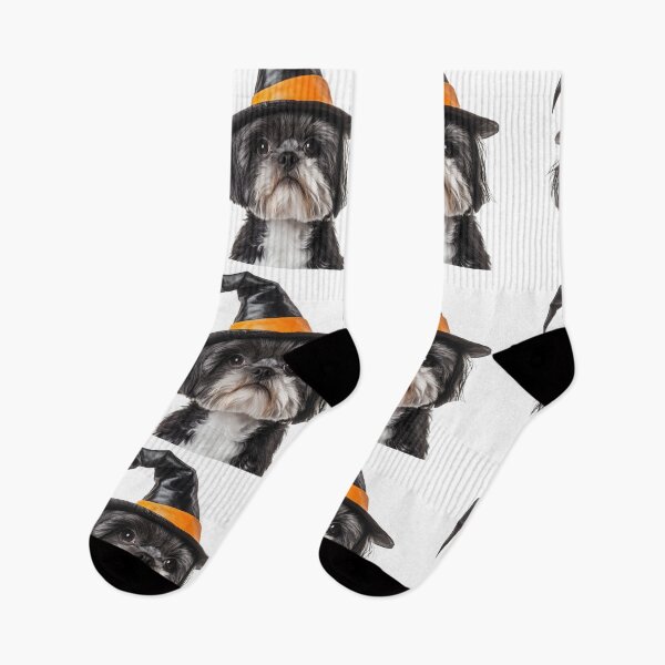Item preview, Shih Tzu dog Wearing Halloween Witch Hat designed and sold by LazyOwlStore.