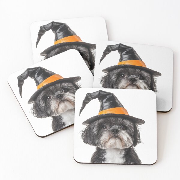 Item preview, Shih Tzu dog Wearing Halloween Witch Hat designed and sold by LazyOwlStore.
