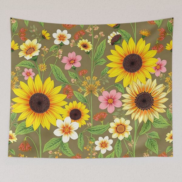 Artikelvorschau, Ästhetische Sonnenblumenblüten A-Linien Kleid entworfen und verkauft von FestivityFinds.