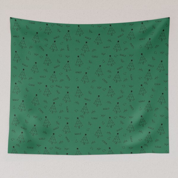 Item preview, Seamless Christmas patterns - dark green background  designed and sold by DrawOnIt.