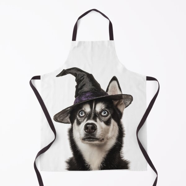 Item preview, Siberian Husky dog Wearing Halloween Witch Hat designed and sold by LazyOwlStore.