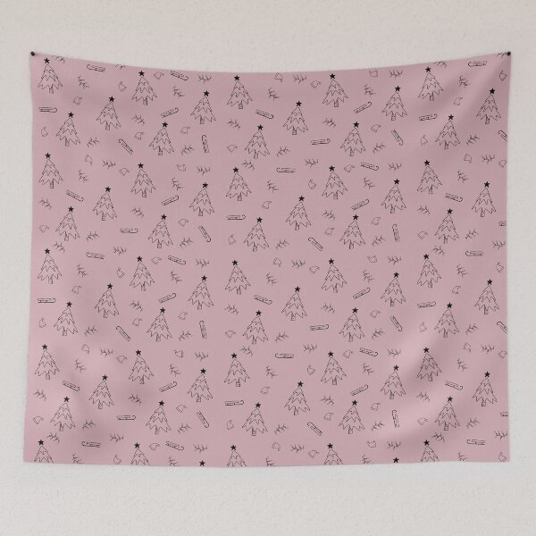Item preview, Seamless Christmas patterns - pink background  designed and sold by DrawOnIt.