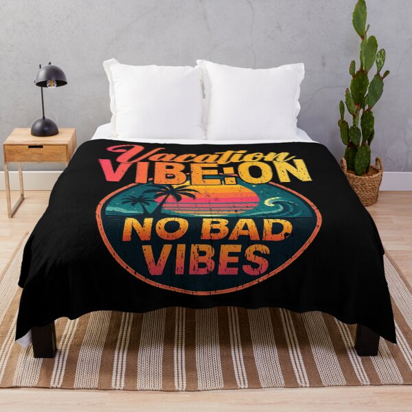 Item preview, VACATION VIBE:ON NO BAD VIBES tropical colourful cheerful holiday theme design. designed and sold by Jt41.