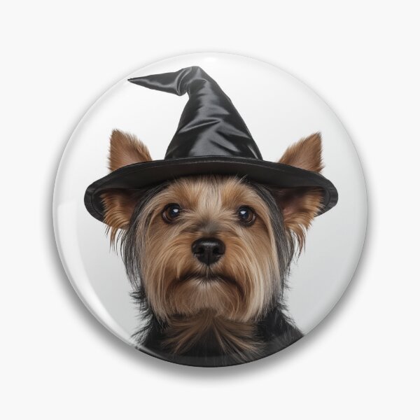 Item preview, Silky Terrier dog Wearing Halloween Witch Hat designed and sold by LazyOwlStore.