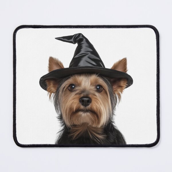 Item preview, Silky Terrier dog Wearing Halloween Witch Hat designed and sold by LazyOwlStore.