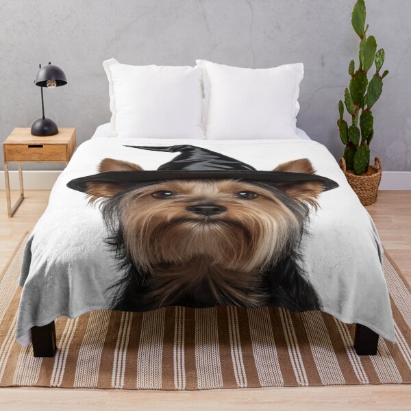 Item preview, Silky Terrier dog Wearing Halloween Witch Hat designed and sold by LazyOwlStore.