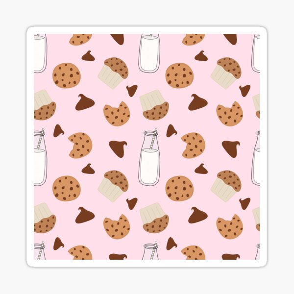 Item preview, Milk and Chocolate Chip Cookies Repeating Pattern designed and sold by Doodle Cat.