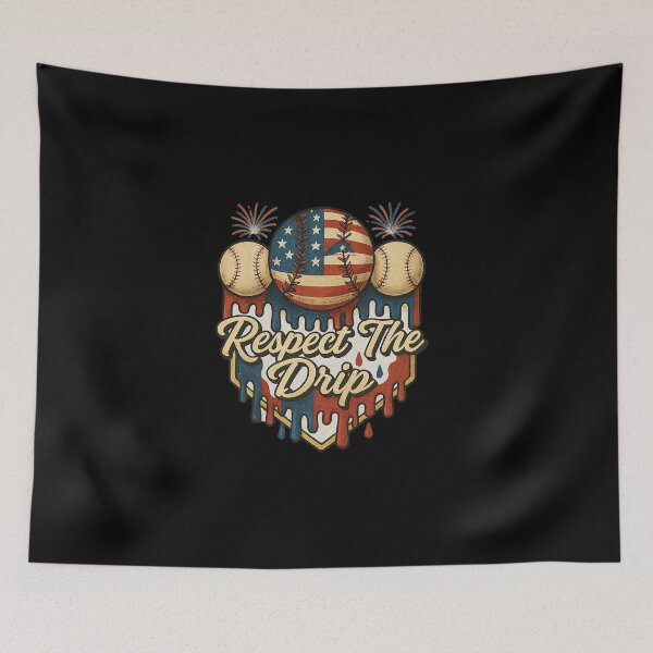 Item preview, Baseball Ice Cream Dripping 4th of July Respect The Drip designed and sold by diyoor.