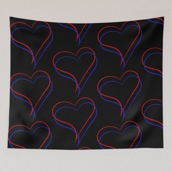 Item preview, A red and a blue heart together designed and sold by MyREDBlack.