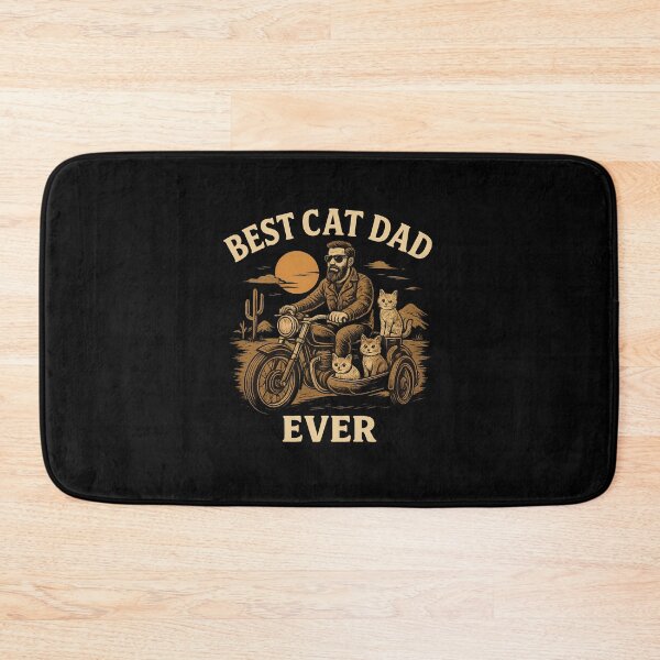 Item preview, Best Cat Dad Ever Vintage Retro Motorcycle Rider Grandpa designed and sold by diyoor.