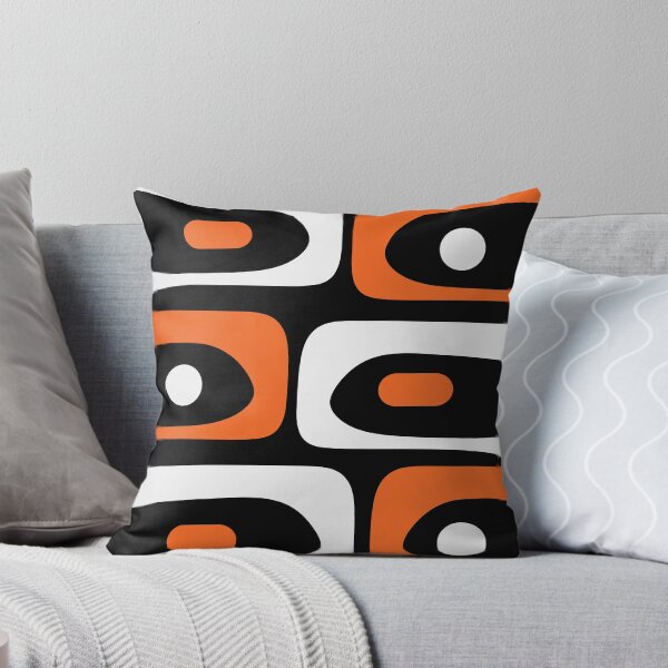 Item preview, Mid Century Modern Piquet Retro Abstract Pattern Black Orange White designed and sold by kierkegaard.