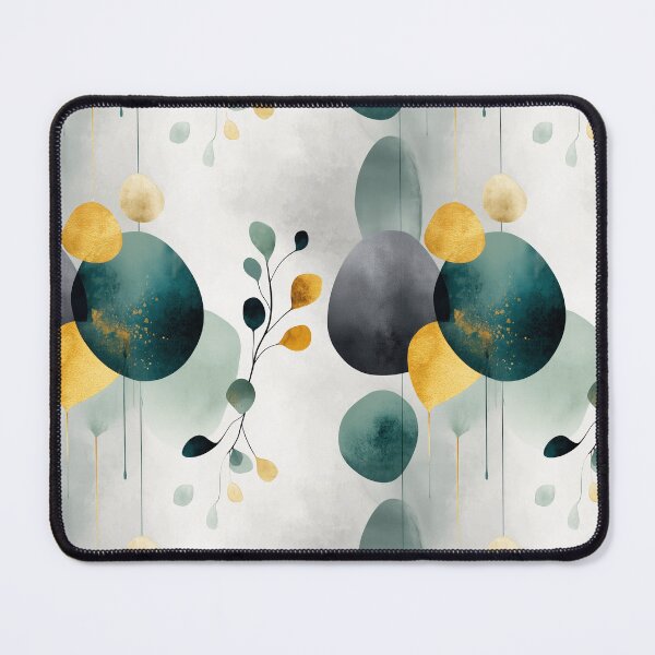 Item preview, Organic Abstract Shapes with Teal, Gold, and Charcoal Tones designed and sold by Moisky Patterns.