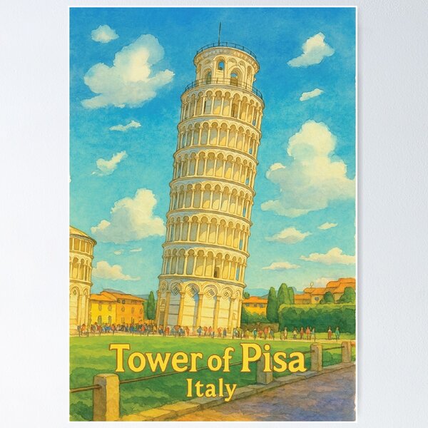 Item preview, Leaning Tower of Pisa in Sunny Italy designed and sold by Era-of-Traveler.
