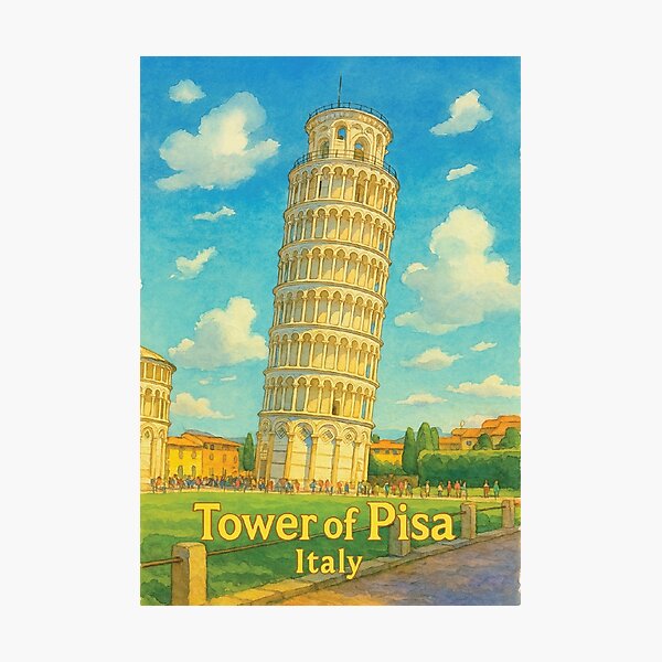 Item preview, Leaning Tower of Pisa in Sunny Italy designed and sold by Era-of-Traveler.
