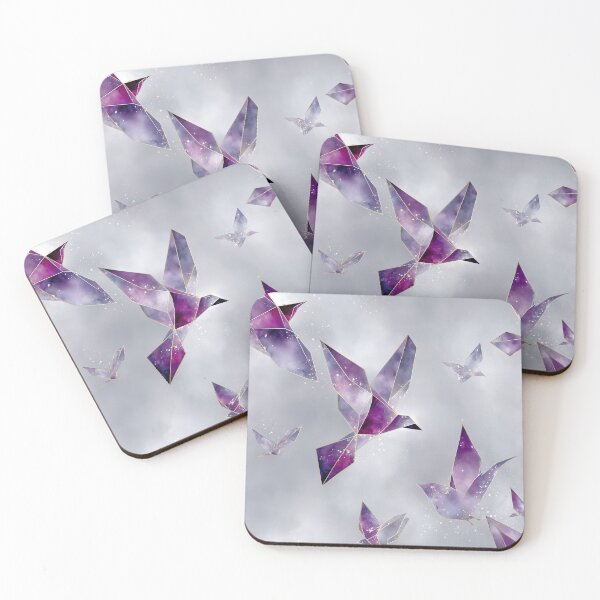Item preview, Ethereal Geometric Birds with Violet, Gold, and Nebula Tones designed and sold by Moisky Patterns.