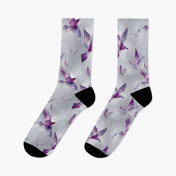 Item preview, Ethereal Geometric Birds with Violet, Gold, and Nebula Tones designed and sold by Moisky Patterns.