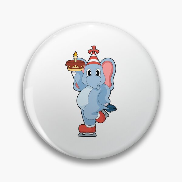 Item preview, Elephant Birthday Ice skating designed and sold by Snabdesign84.