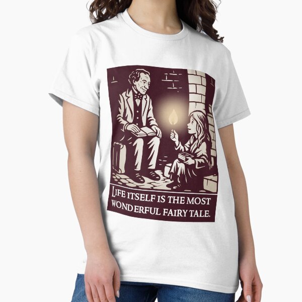 Item preview, Man with Book and Girl Holding a Match in Fairy Tale Scene designed and sold by Coinflower.