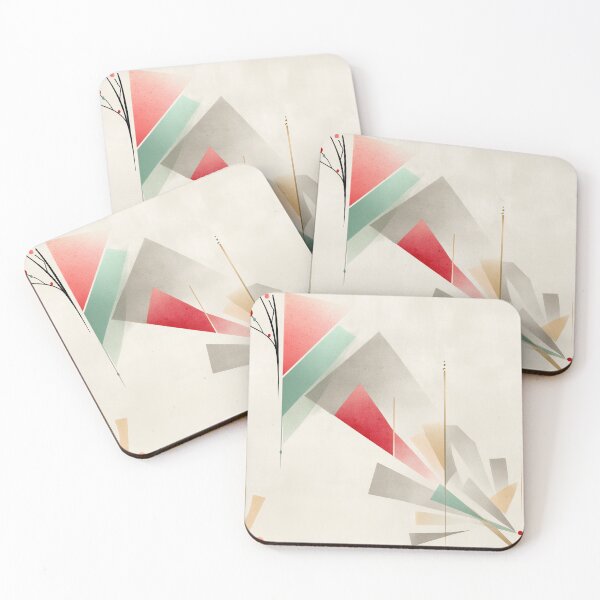 Item preview, Ethereal Geometric Forms with Coral, Sage, and Beige Accents designed and sold by Moisky Patterns.
