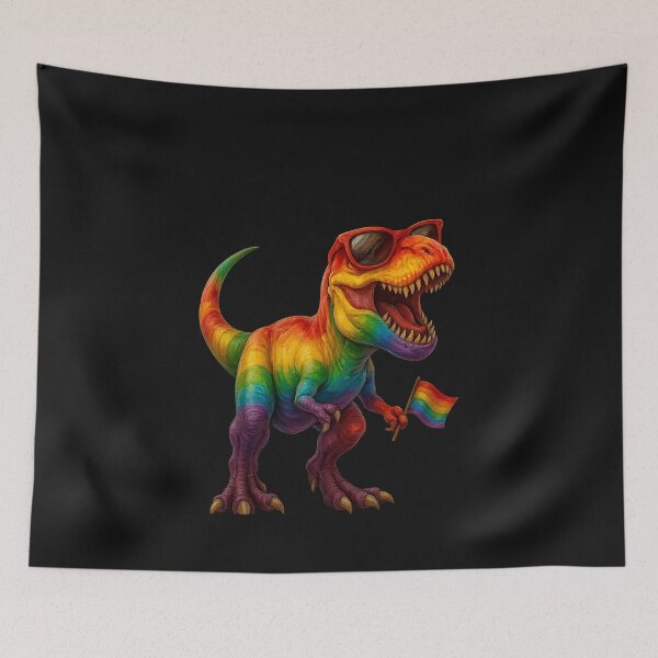 Item preview, Dinosaur Rainbow Flag Ally LGBT Allysaurus LGBT Pride designed and sold by TalalosART.