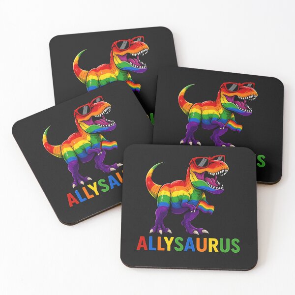 Item preview, Dinosaur Rainbow Flag Ally LGBT Allysaurus LGBT Pride designed and sold by TalalosART.