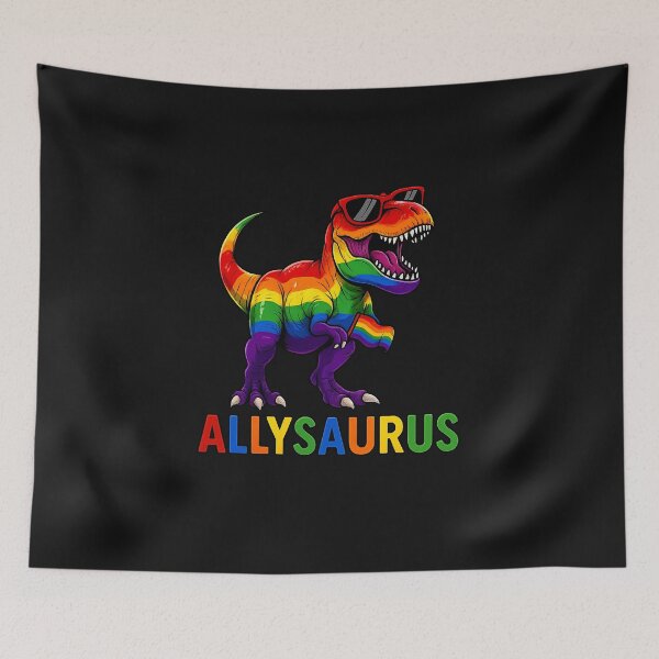 Item preview, Dinosaur Rainbow Flag Ally LGBT Allysaurus LGBT Pride designed and sold by TalalosART.
