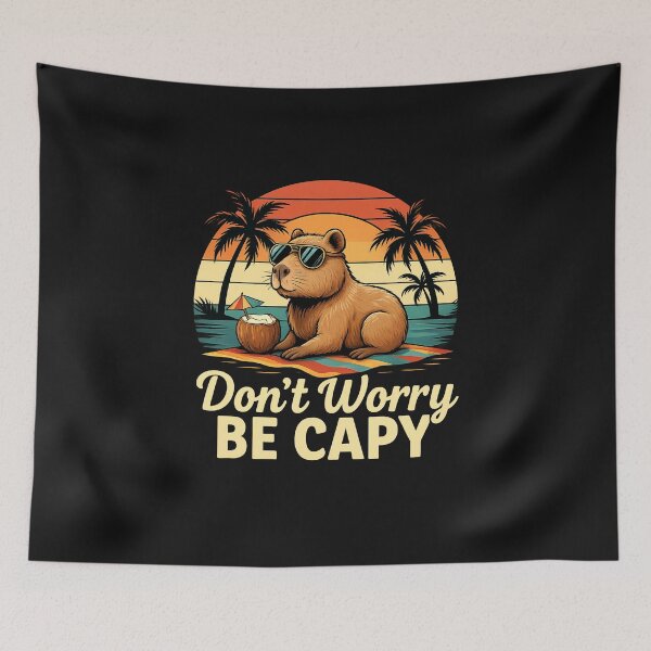 Item preview, Don’t Worry Be Capy Funny Summer Beach Vibes Capybara designed and sold by TalalosART.