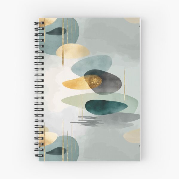 Item preview, Ethereal Balancing Stones with Gold, Teal, and Gray Layers designed and sold by Moisky Patterns.