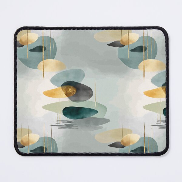 Item preview, Ethereal Balancing Stones with Gold, Teal, and Gray Layers designed and sold by Moisky Patterns.
