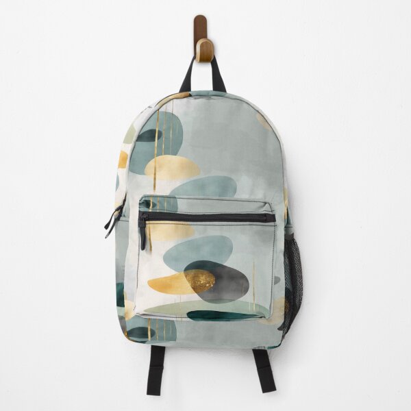 Item preview, Ethereal Balancing Stones with Gold, Teal, and Gray Layers designed and sold by Moisky Patterns.