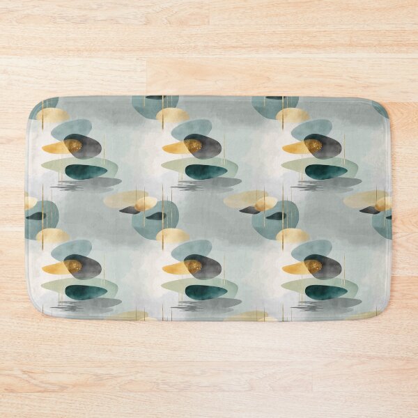 Item preview, Ethereal Balancing Stones with Gold, Teal, and Gray Layers designed and sold by Moisky Patterns.
