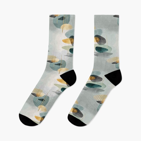 Item preview, Ethereal Balancing Stones with Gold, Teal, and Gray Layers designed and sold by Moisky Patterns.